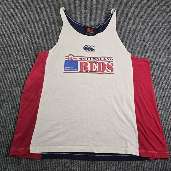 Canterbury Tops - Vintage Canterbury Queensland Reds Rugby Singlet Tank Top Bank of Queensland XXL